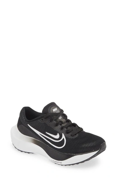 Nike Zoom Fly 5 Rubber-trimmed Mesh Sneakers In Black/white