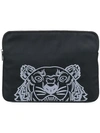 Kenzo Tiger Laptop Clutch Bag In Black