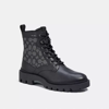 Coach Citysole Lace Up Boot In Signature Jacquard In Black