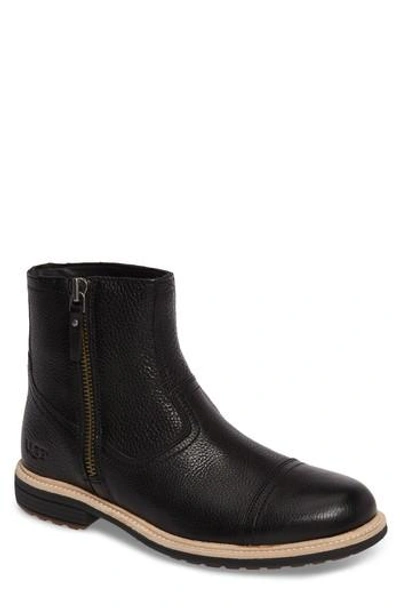 Ugg Dalvin Zip Boot With Genuine Shearling In Black