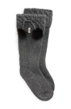 Ugg Pure(tm) Pompom Tall Rain Boot Sock In Charcoal Heather Wool