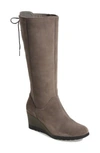 Ugg Dawna Waterproof Wedge Boot In Grey Suede