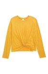Nordstrom Kid's Twist Front Long Sleeve T-shirt In Yellow Rod