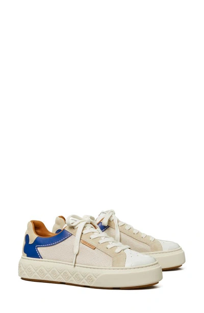 Tory Burch Ladybug Colourblock Low-top Trainers In Cream/blue/frost