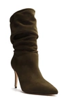 Schutz Ashlee Slouch Pointed Toe Boot In Military Green