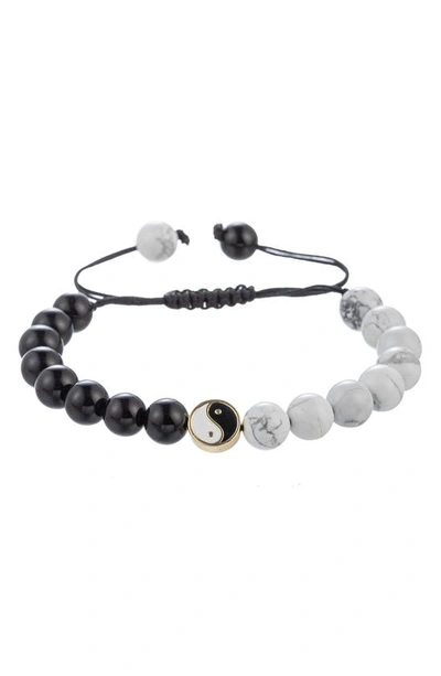 Eye Candy Los Angeles Yin & Yang Agate Bracelet In Black And White