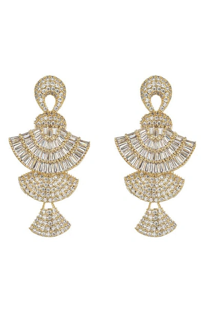 Eye Candy Los Angeles Harper Cz Dangle Earrings In Gold