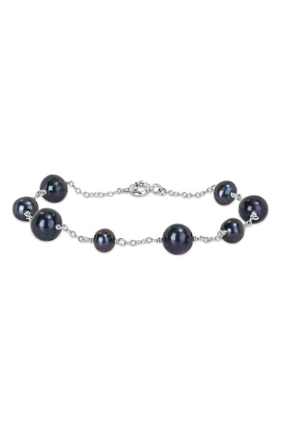 Delmar Black Pearl Station Bracelet