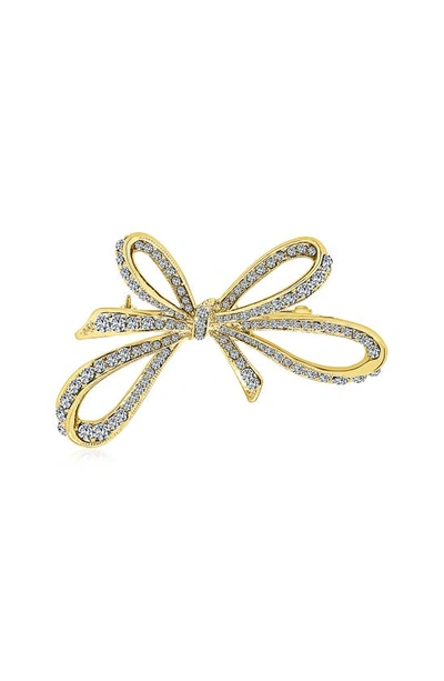 Bling Jewelry Gold-tone Cz Bow Pin
