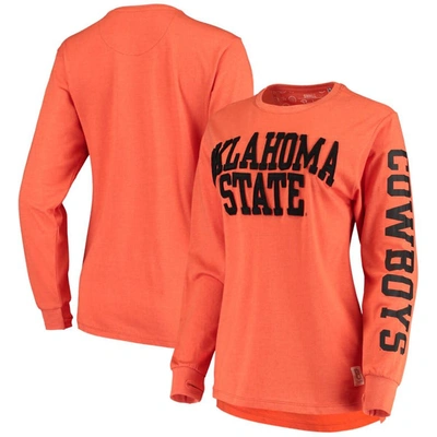 Pressbox Orange Oklahoma State Cowboys Two-hit Canyon Long Sleeve T-shirt