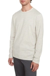 Vince Stripe Long Sleeve Slub T-shirt In Grey
