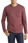 Johnston & Murphy Reversible Long Sleeve Crew Neck T-shirt In Berry/ Blue