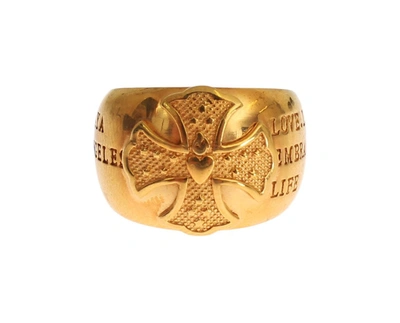 Nialaya Gold Plated 925 Silver Ring In Gray