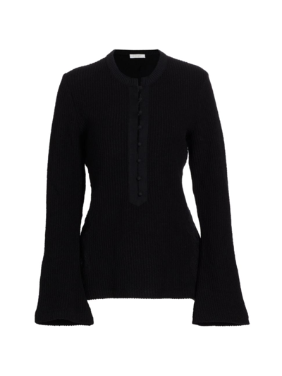Chloé Ribbed-knit Wool Top In Black