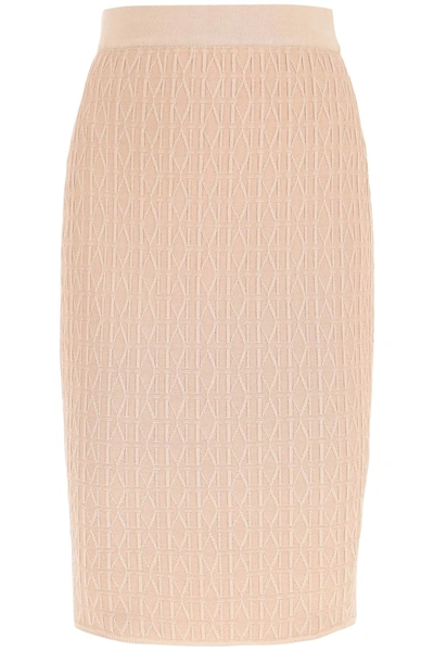 Marciano By Guess 'emma' Monogram Pencil Skirt In Beige