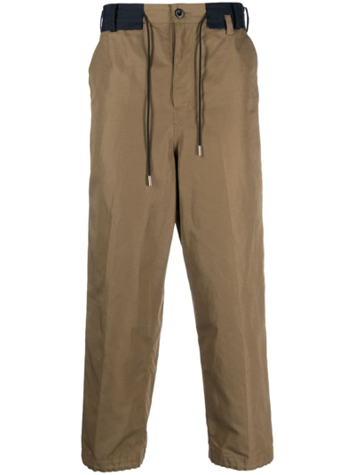 Sacai Mud Polyester Blend Pant In Beige