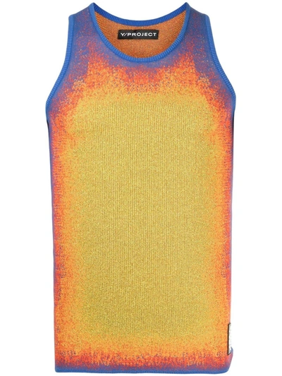 Y/project Gradient-knit Cotton-blend Tank Top In Multicolor