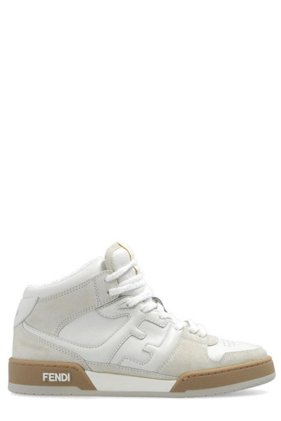 Fendi Match High-top Sneakers In White
