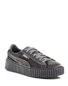Fenty X Puma Fenty Puma X Rihanna Women's Velvet Lace Up Creeper Sneakers In Cement
