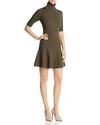 Michael Michael Kors Ribbed Turtleneck Flare Dress - 100% Exclusive In Ivy