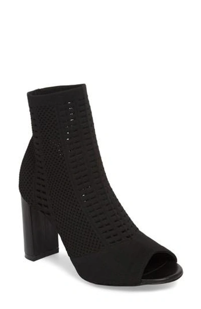 Matisse Can't Stop Open Toe Sock Bootie In Black Stretch