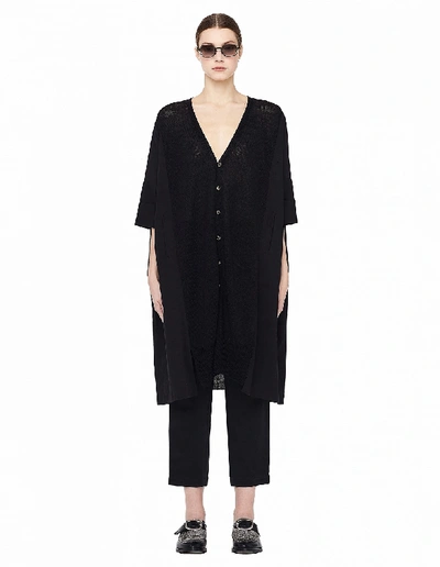 Y's Oversize Button-up Cardigan In Black