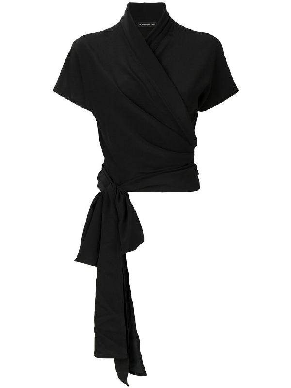 black kimono wrap top