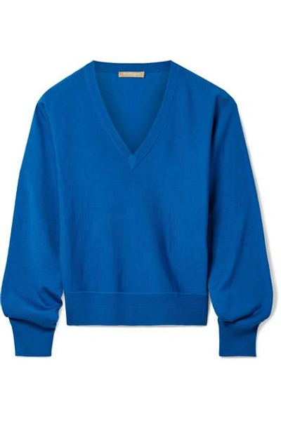 Michael Kors Merino Wool-blend Sweater In Bright Blue