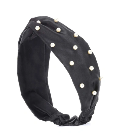Jennifer Behr Faux Pear- Embellished Headband In Black