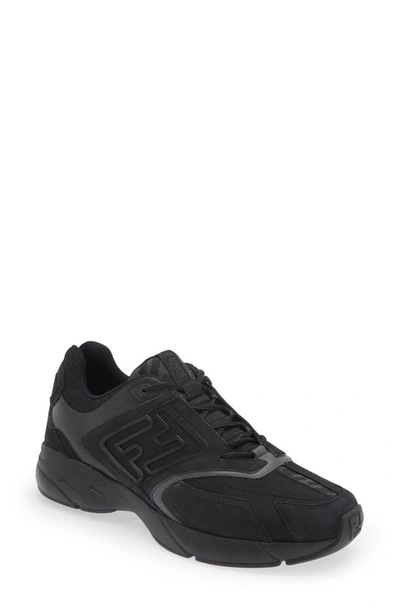 Fendi Faster Ff-embossed Detail Low-top Sneakers In Black