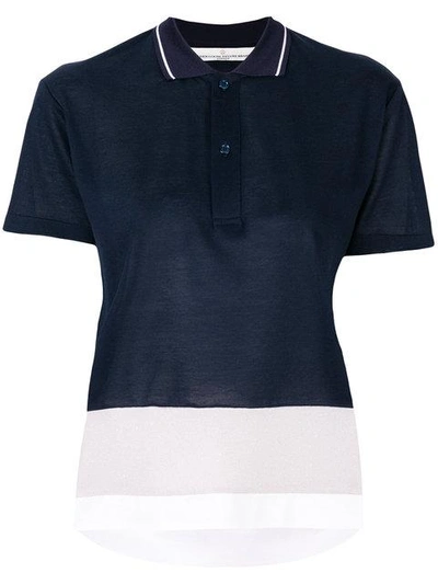 Golden Goose Cropped Polo Shirt In Blue