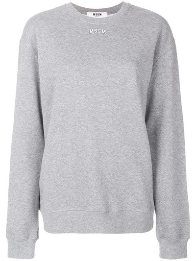 Msgm Logo Sweatshirt - Grey