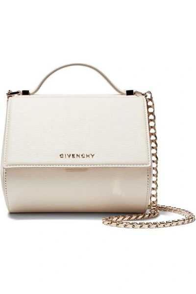 Givenchy Pandora Box Mini Textured-leather Shoulder Bag In Ivory