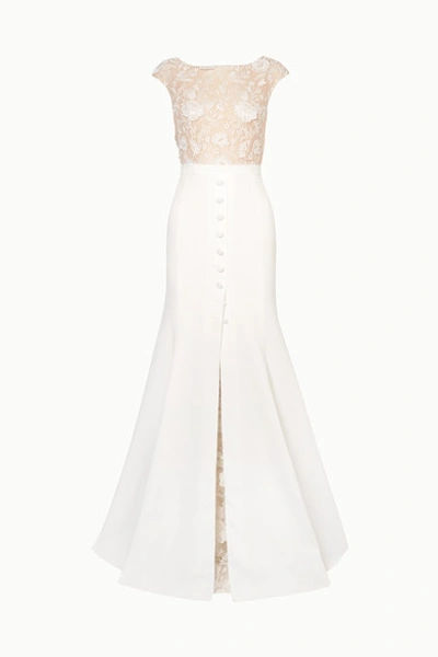 Rime Arodaky Sewell Lace And Crepe Gown In White