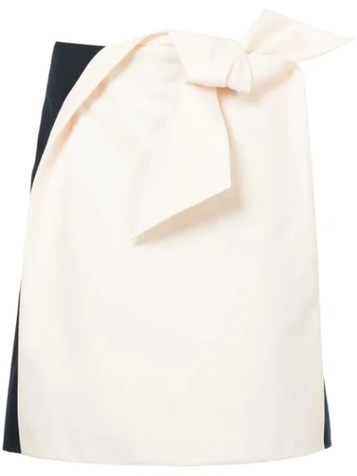 Delpozo Origami-bow Two-tone Skirt In Light Pink