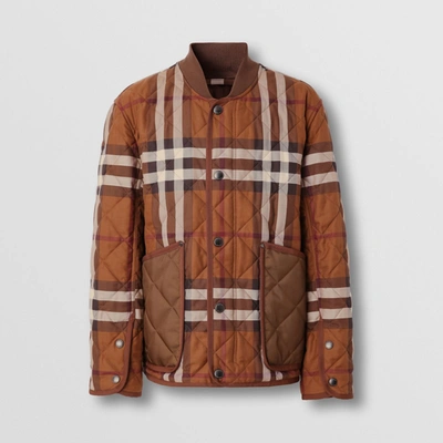 Burberry Vintage Check Quilted Jacket In Brown