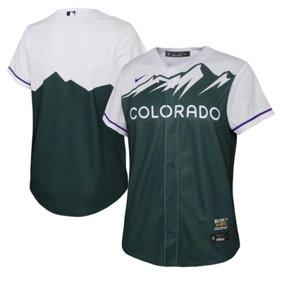 Nike Kids' Youth  Green Colorado Rockies 2022 City Connect Replica Team Jersey In White