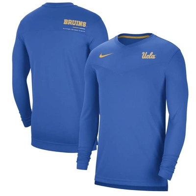 Nike Blue Ucla Bruins 2022 Coach Performance Long Sleeve V-neck T-shirt