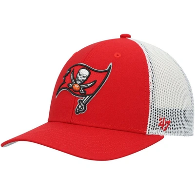 47 Kids' Youth ' Red/white Tampa Bay Buccaneers Adjustable Trucker Hat