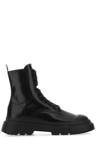 Hogan Black Leather H619 Ankle Boots Nd  Uomo 9