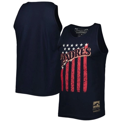 Mitchell & Ness Men's  Navy San Diego Padres Cooperstown Collection Stars And Stripes Tank Top