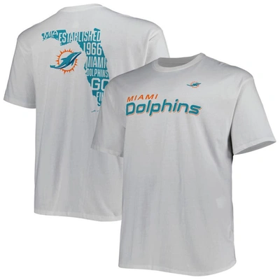 Fanatics Branded White Miami Dolphins Big & Tall Hometown Collection Hot Shot T-shirt