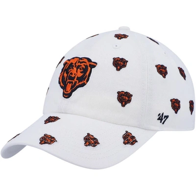 47 ' White Chicago Bears Confetti Clean Up Logo Adjustable Hat