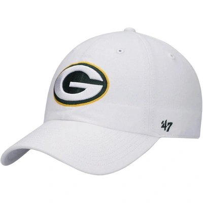 47 ' White Green Bay Packers Clean Up Adjustable Hat