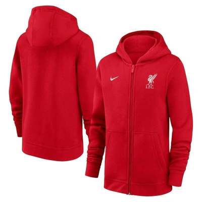 Nike Kids' Youth  Red Liverpool Club Full-zip Hoodie