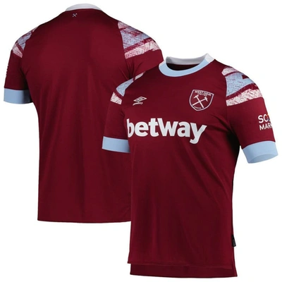Umbro Burgundy West Ham United 2022/23 Home Replica Team Jersey In Purple