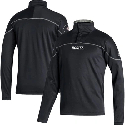 Adidas Originals Men's Adidas Black Texas A&m Aggies Aeroready Knit Quarter-snap Jacket