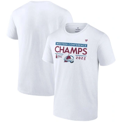 Fanatics Branded White Colorado Avalanche 2022 Western Conference Champions Locker Room T-shirt