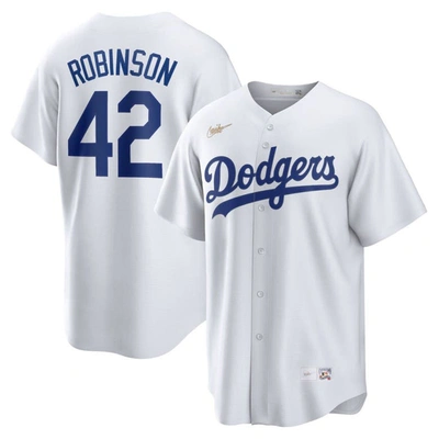 Nike Jackie Robinson White Brooklyn Dodgers Home Cooperstown Collection Player Jersey