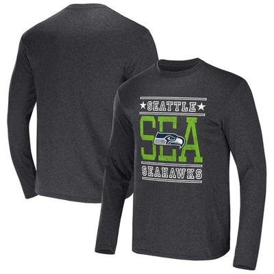 Nfl X Darius Rucker Collection By Fanatics Heathered Charcoal Seattle Seahawks Long Sleeve T-shirt In Heather Charcoal